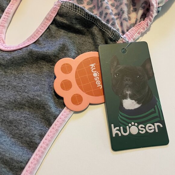 Kuoser Pink Leopard Print Dog Onesie Costume - Picture 2 of 11